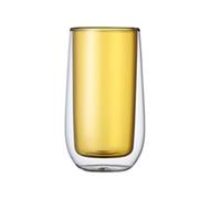CJHFR472SG Élégant Verre à double paroi en verre borosilicate coloré de 280 ml (9,5 oz) for boissons chaudes et froides Verrerie(Amber)