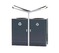 CJHFR472SG Exterieur Poubelle double en acier inoxydable for jardin, rue, place Recyclage