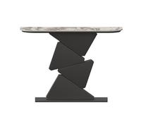 CJHFR472SG Home Table console moderne, en imitation marbre, table d'appoint moderne pour salon, chambre à coucher, hall d'entrée, couloir derrière le canapé (noir, taille L)