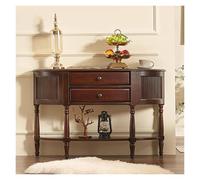 CJHFR472SG Home Vintage Table d'entrée demi-ronde avec tiroirs, table console moderne avec armoire de rangement, table de canapé en bois massif, armoire de rangement décorative derrière le canapé