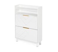 CJHFR472SG Indépendant Armoire à Chaussures cachée Peu encombrante avec 2 tiroirs rabattables, Armoire de Rangement de Chaussures étroite for entrée/Couloir/Placard l'Entrée de la Maison