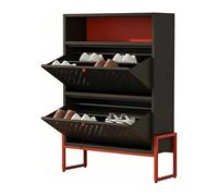 CJHFR472SG Indépendant Armoire à Chaussures, Porte de Maison, Balcon, entrée, Console l'Entrée de la Maison(Noir)
