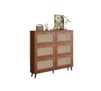 CJHFR472SG Indépendant Meuble à Chaussures étroit Slim Rack 120 cm, Meuble de Rangement à 6 tiroirs rabattables for Porte d'entrée, Couloir, Marron l'Entrée de la Maison