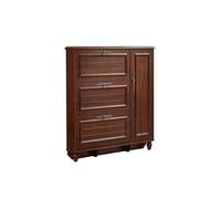 CJHFR472SG Indépendant Meuble de Rangement à Chaussures Marron, Organiseur avec 3 tiroirs rabattables, Rangement dissimulé et Autonome, entrée l'Entrée de la Maison