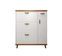 CJHFR472SG Indépendant Meuble de Rangement d'entrée étroit avec 3 tiroirs rabattables, Rangement indépendant et dissimulé, Blanc, 100 cm l'Entrée de la Maison