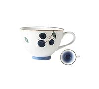 CJHFR472SG Maison 350ML en céramique tasse à eau rétro maison café petit déjeuner grande capacité avoine Décoration(Blue)