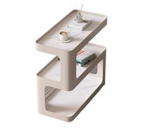 CJHFR472SG Moderne Canapé de Salon de Luxe avec Panneau en Pierre, Plusieurs armoires latérales Mobiles, Plusieurs Tables de Chevet d'angle Simples, Petites Tables Basses Simple(Blanc,60cm)