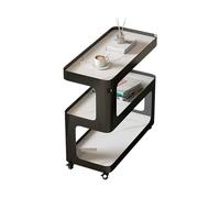 CJHFR472SG Moderne Canapé de Salon de Luxe avec Panneau en Pierre, Plusieurs armoires latérales Mobiles, Plusieurs Tables de Chevet d'angle Simples, Petites Tables Basses Simple(Noir,60cm)
