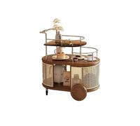 CJHFR472SG Moderne Coin de ménage Simple Plusieurs, côté créatif en Verre de Salon Plusieurs, Petit Appartement Chariot Mobile Voiture à Manger Simple(Bruin)