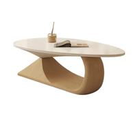 CJHFR472SG Moderne Ensemble de Table Basse Ronde Minimaliste Moderne en Bois Massif et Plateau en Pierre, Design Peu encombrant for Les Petits Salons Simple