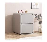 CJHFR472SG Moderne Petite Table de Chevet en Simili Cuir Gris avec 2 tiroirs, Table de Chevet Moderne for Chambre à Coucher, Armoire de Rangement for Salon, 18,8" de Hauteur Pratique(L30xD40xH48cm)