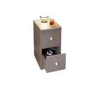 CJHFR472SG Moderne Petite Table de Chevet Grise, Buffet de Rangement en Bois Massif avec Deux tiroirs, classeur en Bois Massif for Salon, Chambre et St Pratique
