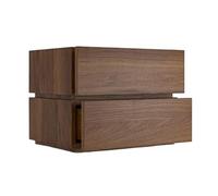 CJHFR472SG Moderne Petite Table de Chevet Minimaliste en Bois, Couleur Unie, Double tiroir, Rangement for Chambre à Coucher, Meubles de Chevet en Bois Pratique(Bruin,Grand)