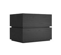 CJHFR472SG Moderne Petite Table de Chevet Minimaliste en Bois, Couleur Unie, Double tiroir, Rangement for Chambre à Coucher, Meubles de Chevet en Bois Pratique(Noir,Grand)