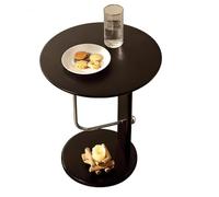 CJHFR472SG Moderne Small Round Side Table Bedroom - Compact Coffee Martini for Spaces Living Room Simple(Noir)