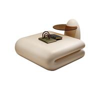 CJHFR472SG Moderne Table Basse en Verre créative Minimaliste, Design de Luxe, Ensemble de Table en Forme de Livre for Salons Modernes Simple(Blanc,80cm)