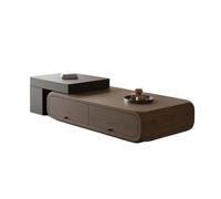CJHFR472SG Moderne Table Basse Extensible Minimaliste Moderne en Bois de Noyer, Rangement Multifonctionnel, Design Arrondi et Lisse for Les Salons Simple