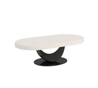 CJHFR472SG Moderne Table Basse Ovale en Bois for Salon, Meuble for Petit Espace, Table Basse en Bois Massif for Usage Domestique Simple(100cm)
