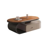 CJHFR472SG Moderne Table Basse Ovale Extensible for Petits espaces, Finition Noyer Minimaliste Moderne, Table à thé de Salon élégante et Fonctionnelle, Parfaite for Un Usage Domestique Simple