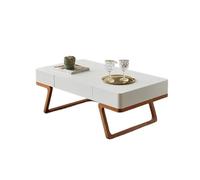 CJHFR472SG Moderne Table Basse rectangulaire Minimaliste Moderne, Finition chêne Blanc, Texture Mate, Table Basse de Rangement au Design élégant Simple(120cm)