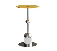CJHFR472SG Moderne Table d'appoint de canapé en Verre d'angle Moderne et Minimaliste Petite Table Ronde avec Miroir Support à thé Simple(Yellow)