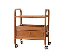 CJHFR472SG Moderne Table d'appoint Mobile étroite avec étagère de Rangement et tiroir, Table de Chevet en Bois Roulant avec roulettes for Bureau, Salon, Chambre à Coucher Simple