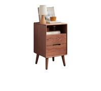 CJHFR472SG Moderne Table de Chevet avec Deux tiroirs + Un Compartiment de Rangement, Meuble de Rangement en Bois Massif for Salon, Chambre, Bureau, Livres, Lampes, etc. Pratique(Bruin)