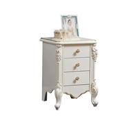 CJHFR472SG Moderne Table de Chevet Blanche avec Trois tiroirs, Armoire de classement en Bois Massif, Armoire de Rangement for Salon, Chambre, Bureau, Livres, Lampes, etc. Pratique