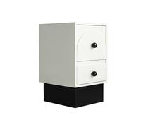 CJHFR472SG Moderne Table de Chevet en Bois Massif Couleur Noir et Blanc Meuble de Rangement avec Deux tiroirs for Le Salon, la Chambre à Coucher Pratique