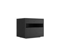 CJHFR472SG Moderne Table de Chevet en Bois Massif de Couleur Bois Originale, Meubles de Chambre à Coucher, buffets de Rangement de Salon Vintage Pratique(Noir,Petit)