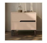 CJHFR472SG Moderne Table de Chevet en Bois Simple, côté étroit, Rangement de Couleur Unie, Grande capacité, Double tiroir avec Meubles de Chevet coulissants Silencieux Pratique(Beige,Petit)