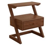 CJHFR472SG Moderne Table de Chevet en Forme Z avec tiroir et étagère for Rangement dans la Chambre ou Le Salon Pratique(Bruin)