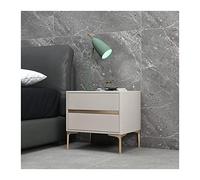 CJHFR472SG Moderne Table de Chevet en Simili Cuir Kaki, Table de Chevet Moderne en Bois avec 2 tiroirs de Rangement et Rail de Guidage muet, for Chambre à Coucher et Salon Pratique(L40xD40xH48cm)