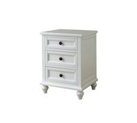 CJHFR472SG Moderne Table de Chevet Noir/Blanc, classeur avec Trois tiroirs, Armoire de Rangement en Bois Massif for Salon, Chambre, Bureau, Livres, Lampes, etc. Pratique(Blanc)