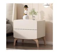 CJHFR472SG Moderne Table de Chevet Simple en Bois de Couleur Pure crème Organisateur de Chambre à Coucher Rangement à Domicile Table de Chevet Grande capacité Double tiroirs Pratique(Beige,XL)