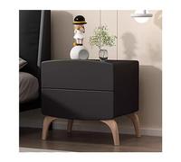 CJHFR472SG Moderne Table de Chevet Simple en Bois de Couleur Pure crème Organisateur de Chambre à Coucher Rangement à Domicile Table de Chevet Grande capacité Double tiroirs Pratique(Noir,XL)
