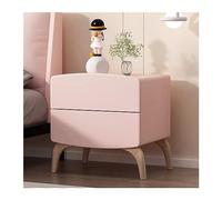 CJHFR472SG Moderne Table de Chevet Simple en Bois de Couleur Pure crème Organisateur de Chambre à Coucher Rangement à Domicile Table de Chevet Grande capacité Double tiroirs Pratique(Pink,Moyen)