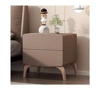 CJHFR472SG Moderne Table de Chevet Simple en Bois de Couleur Pure crème Organisateur de Chambre à Coucher Rangement à Domicile Table de Chevet Grande capacité Double tiroirs Pratique(Bruin,Petit)