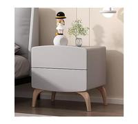 CJHFR472SG Moderne Table de Chevet Simple en Bois de Couleur Pure crème Organisateur de Chambre à Coucher Rangement à Domicile Table de Chevet Grande capacité Double tiroirs Pratique(Light Gray,XL)