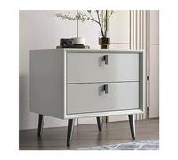CJHFR472SG Moderne Table de Chevet Tout en Bois, Moderne et Simple, for Chambre à Coucher, Double tiroir, Petits Pieds d'armoire surélevés de Couleur Unie, Meubles de Chevet Pratique(Gray2,Moyen)
