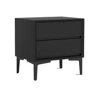 CJHFR472SG Moderne Table de Chevet Vintage Minimaliste en Bois, Couleur Unie, Rangement, Double tiroir, Meubles de Chevet de Grande capacité Pratique(Noir,Moyen)