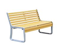 CJHFR472SG modernité Banc de Jardin avec Dossier, Chaise d'extérieur en Bois, Cadre en Aluminium moulé, siège de Loisirs for terrasse de Parc Meuble(Moyen)