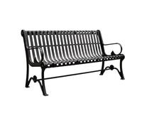CJHFR472SG modernité Banc de Jardin avec Dossier, chaises d'extérieur en Fer for Plusieurs Personnes, for Balcon, Cour, Porche et véranda, Noir Meuble(Petit)