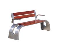 CJHFR472SG modernité Banc de Jardin avec Dossier et accoudoirs, avec Cadre en métal en Acier Inoxydable, adapté for Patio intérieur et extérieur Meuble