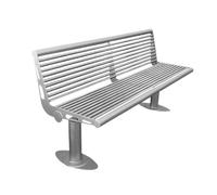 CJHFR472SG modernité Banc de Jardin avec Dossier, siège en Acier Inoxydable, Chaise de Loisirs for Patio Meuble(Moyen)