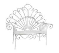 CJHFR472SG modernité Banc de Jardin de Style européen, Chaise de Loisirs décorative d'extérieur en Forme de Paon, siège de Patio extérieur en Fonte - Blanc Meuble
