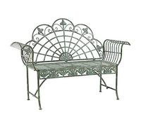 CJHFR472SG modernité Banc de Jardin de Style Rural rétro, Banc de Jardin d'extérieur en Fonte Verte de 57,4 Pouces, Chaise de Loisirs Pliable for 2 Personnes Meuble