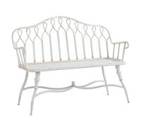 CJHFR472SG modernité Banc de Jardin d'extérieur de 120 cm avec Dossier, Style rétro en Fer Blanc, idéal for terrasse, Balcon ou Jardin. Meuble