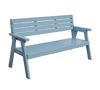 CJHFR472SG modernité Banc de Jardin en Bois Massif, Banc de Porche extérieur for 2 Personnes avec Dossier, adapté au Balcon d'une Cour de Parc, Bleu Meuble(120x67x90CM)