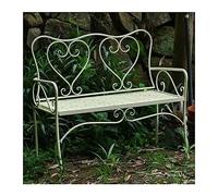 CJHFR472SG modernité Banc de Jardin en métal en Forme de cœur avec Dossier, élégant siège de terrasse for 2 Personnes Meuble(Ivory)